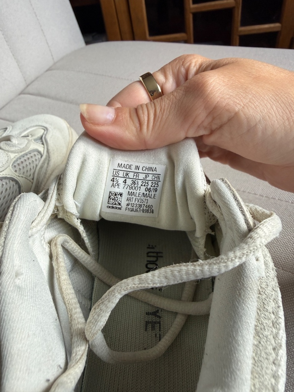 Authentic Adidas Yeezy 500 Bone White - Men's Size 4.5 / Women's 5.5 - Picture 5 of 5